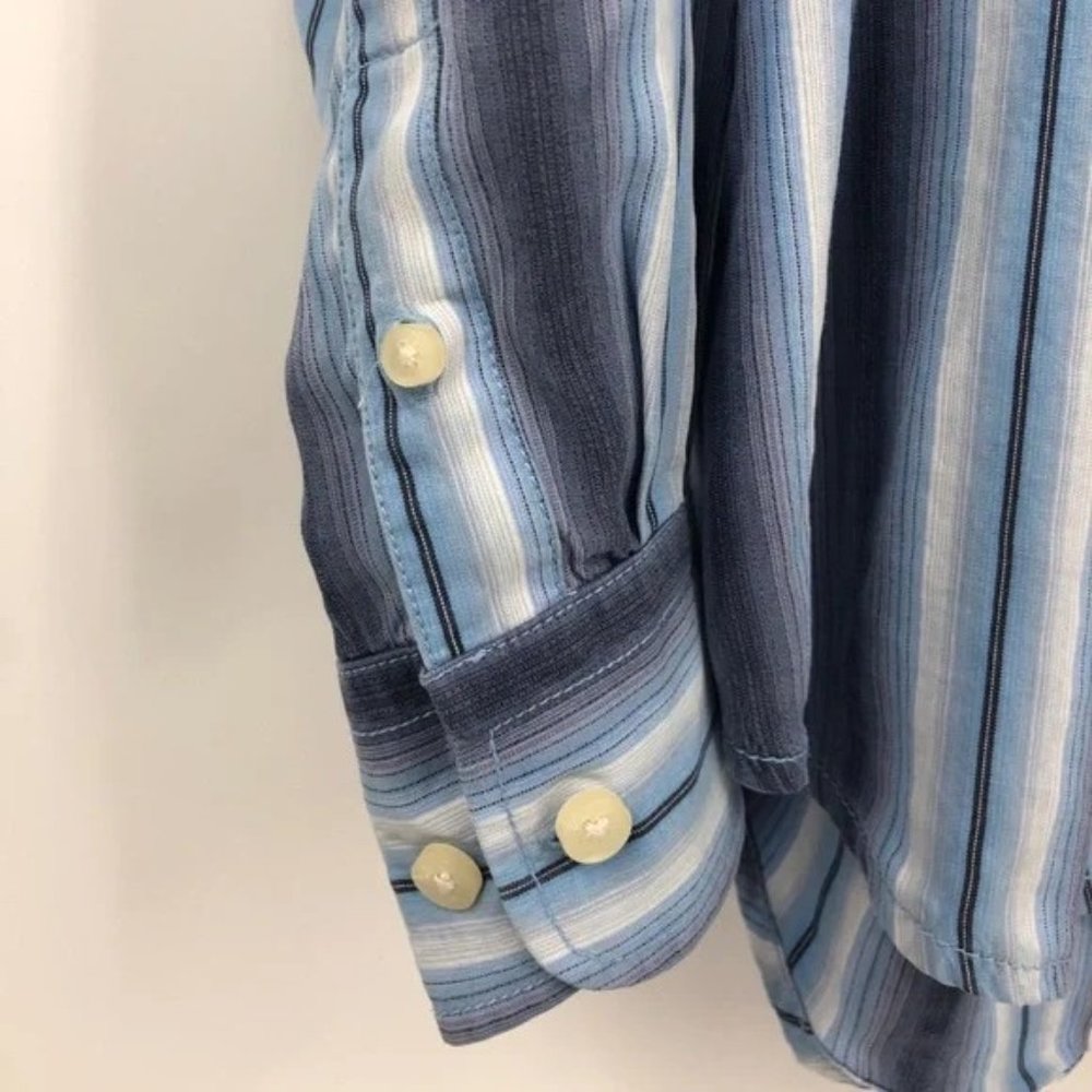 SOLD! Tommy Bahama Tencel Lyocell Striped Long Sleeve Button Down XL - Picture 3 of 9